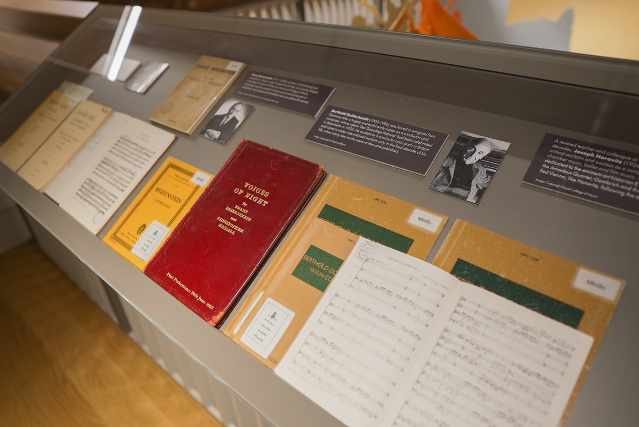 A display of sheet music books in an exhibition at the RCM Museum. A display of sheet music books in an exhibition at the RCM Museum.